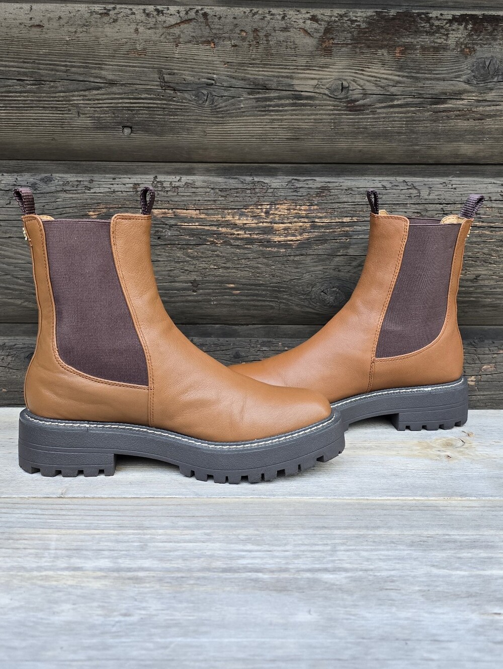 Sam Edelman Laguna Urban Utility Minimalist Platform Lug Sole Chelsea Boots 7.5M - Picture 5 of 16